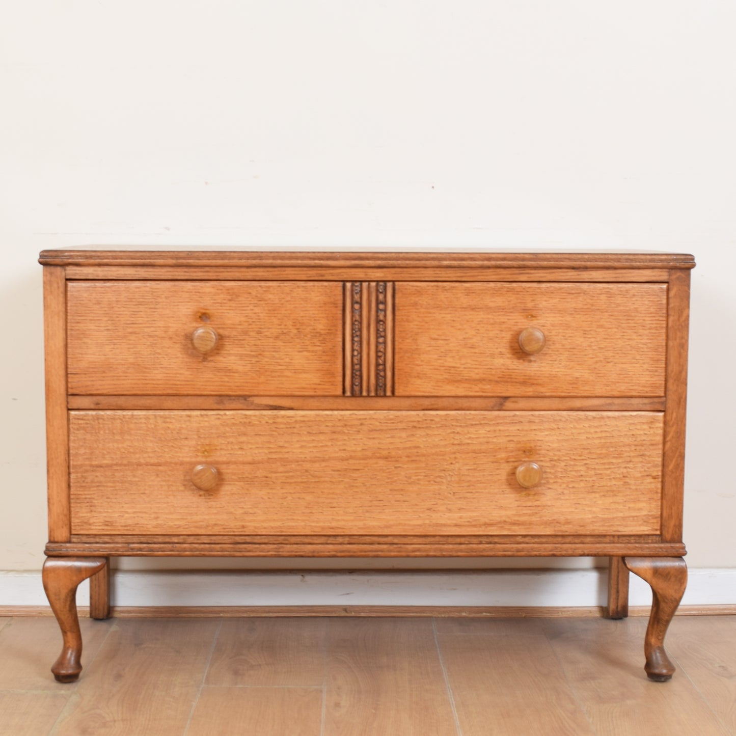 Oak Low Chest Of Drawers