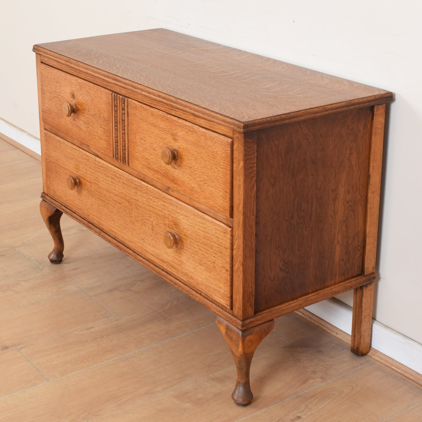 Oak Low Chest Of Drawers