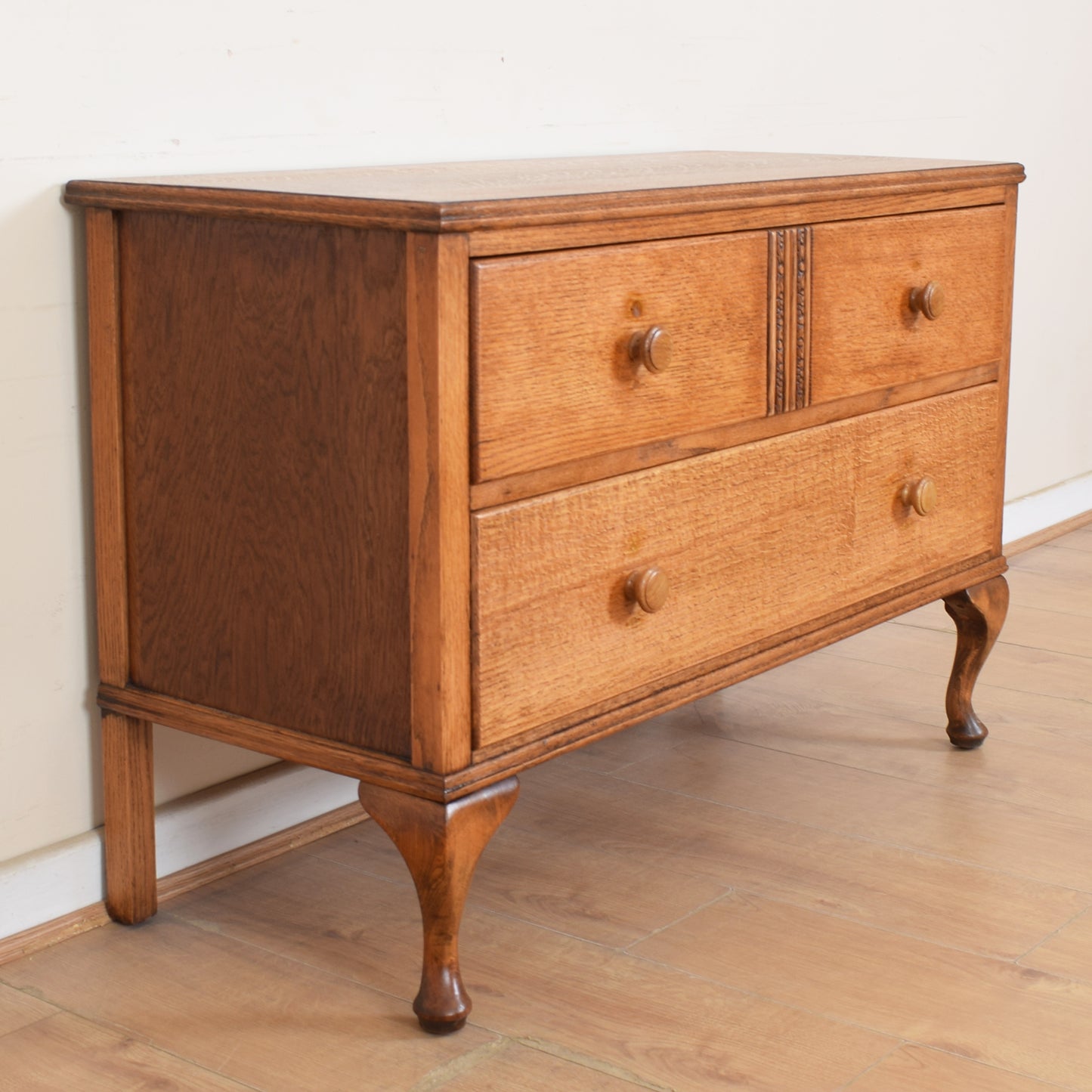 Oak Low Chest Of Drawers