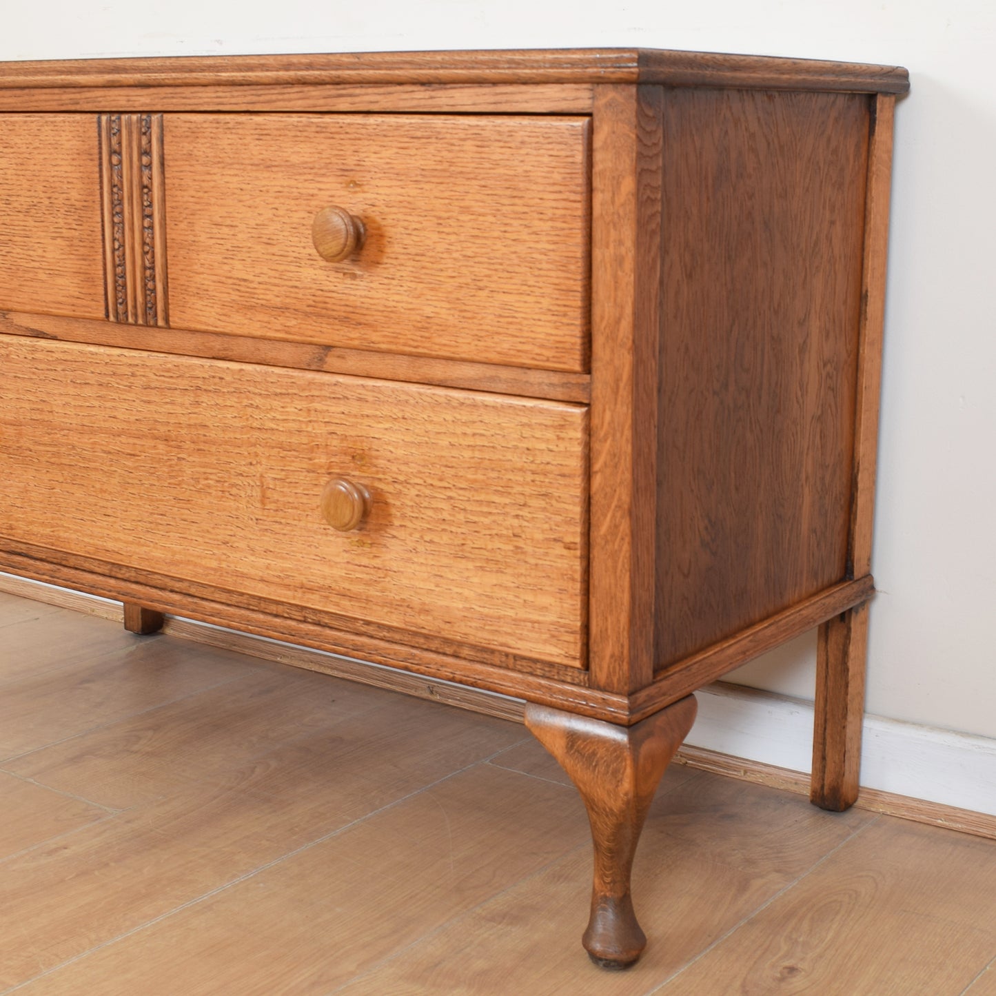 Oak Low Chest Of Drawers