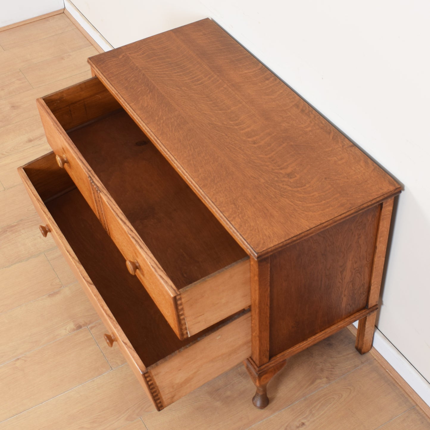 Oak Low Chest Of Drawers