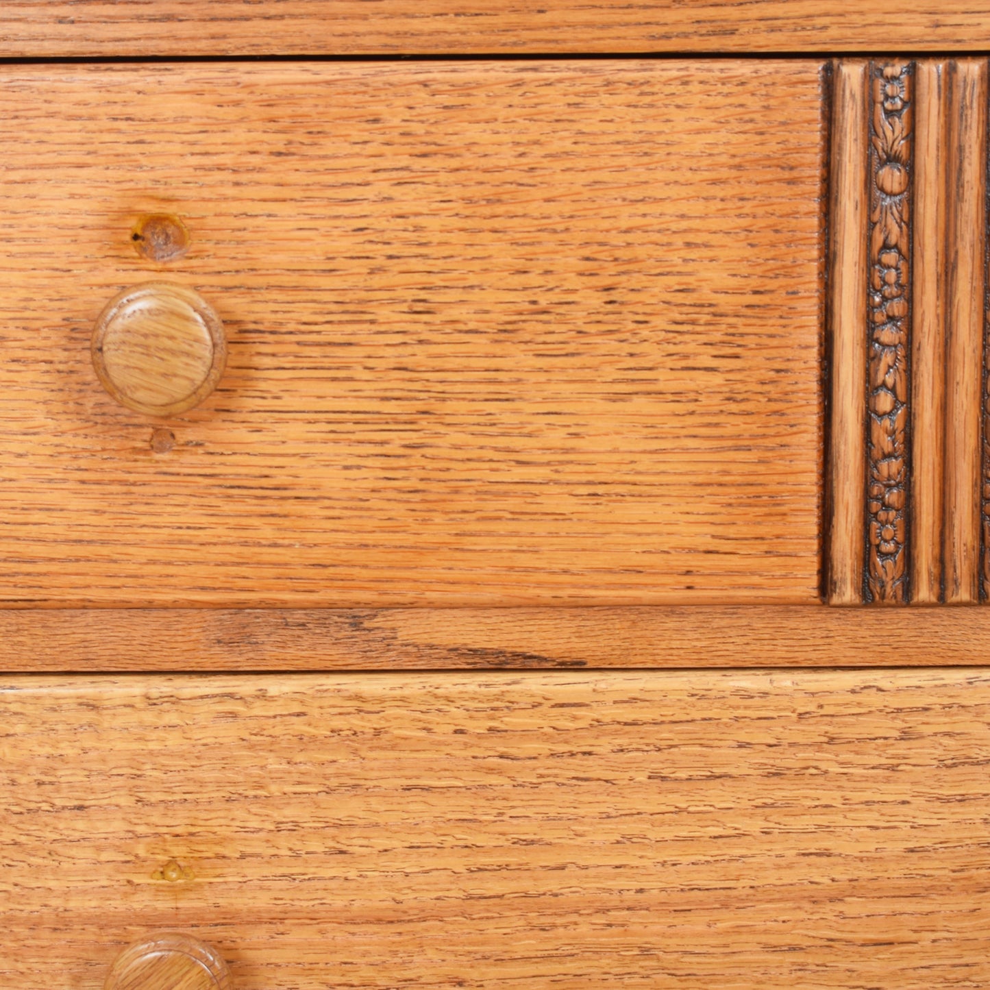 Oak Low Chest Of Drawers