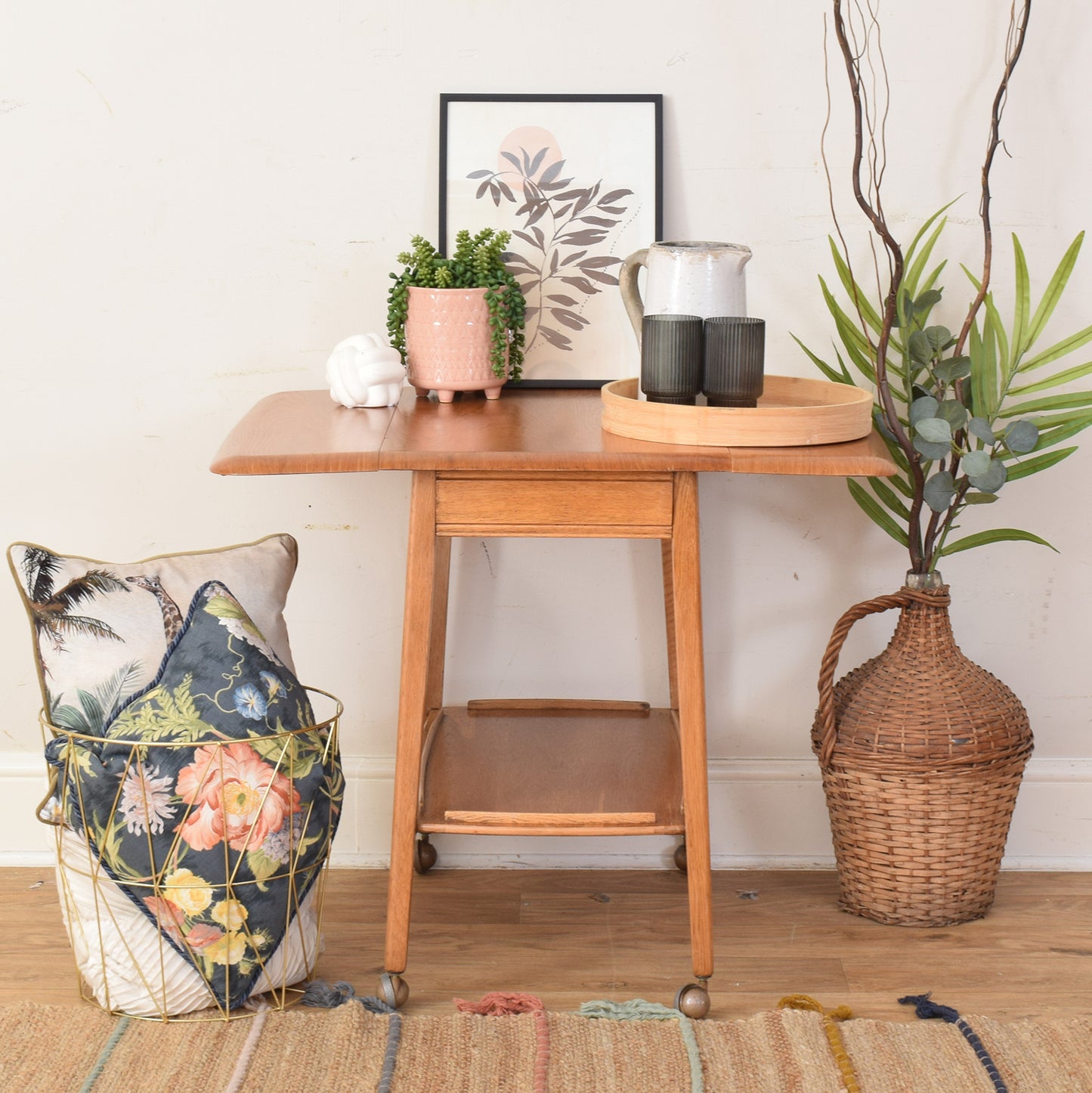 Oak Tea Trolley