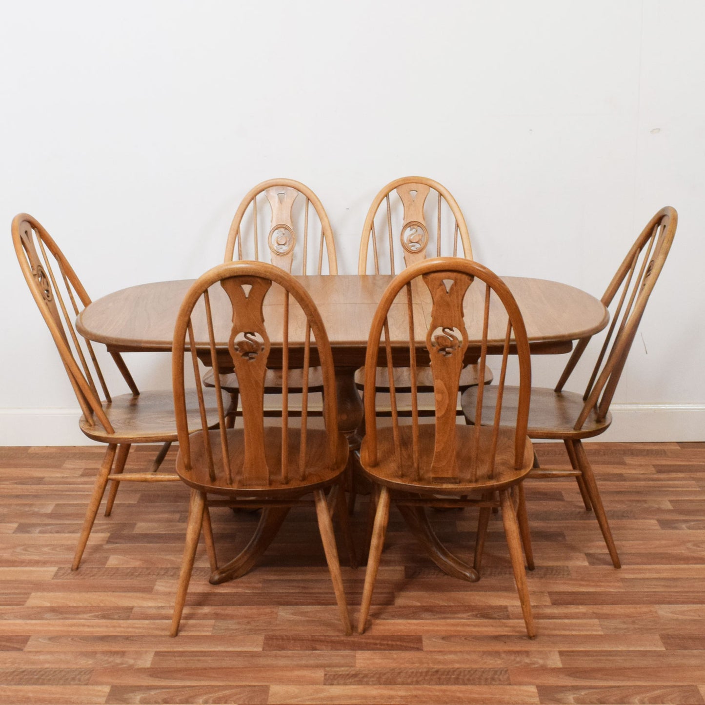Ercol Draw Leaf Table and Six Chairs