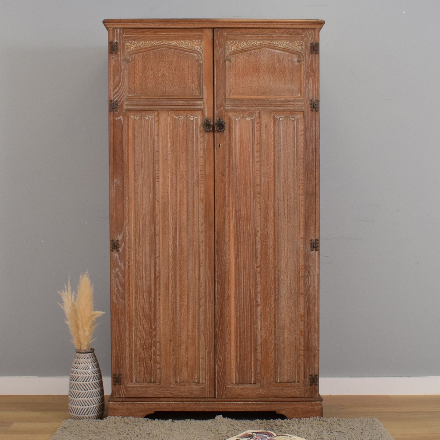 Restored Oak Gents Wardrobe