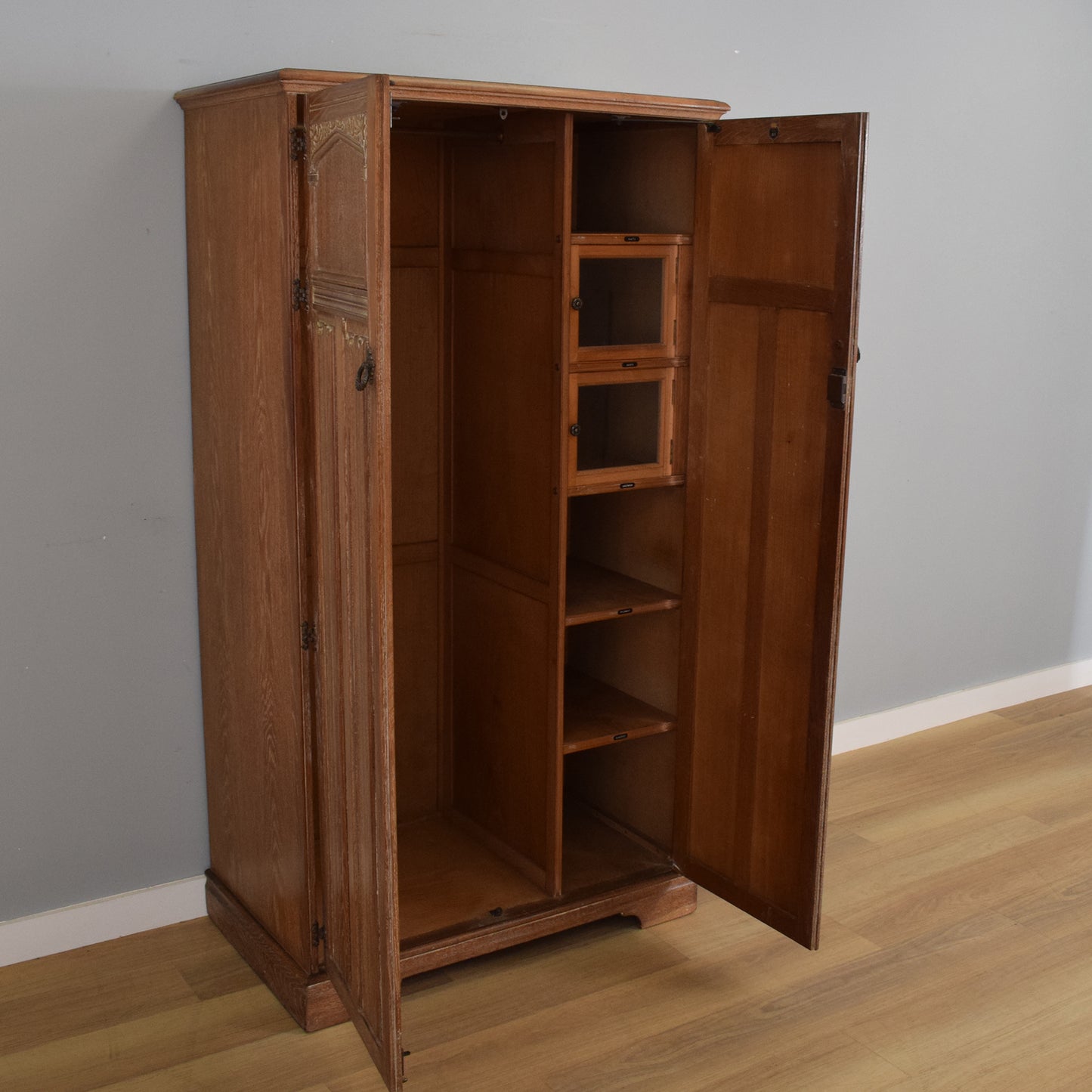 Restored Oak Gents Wardrobe