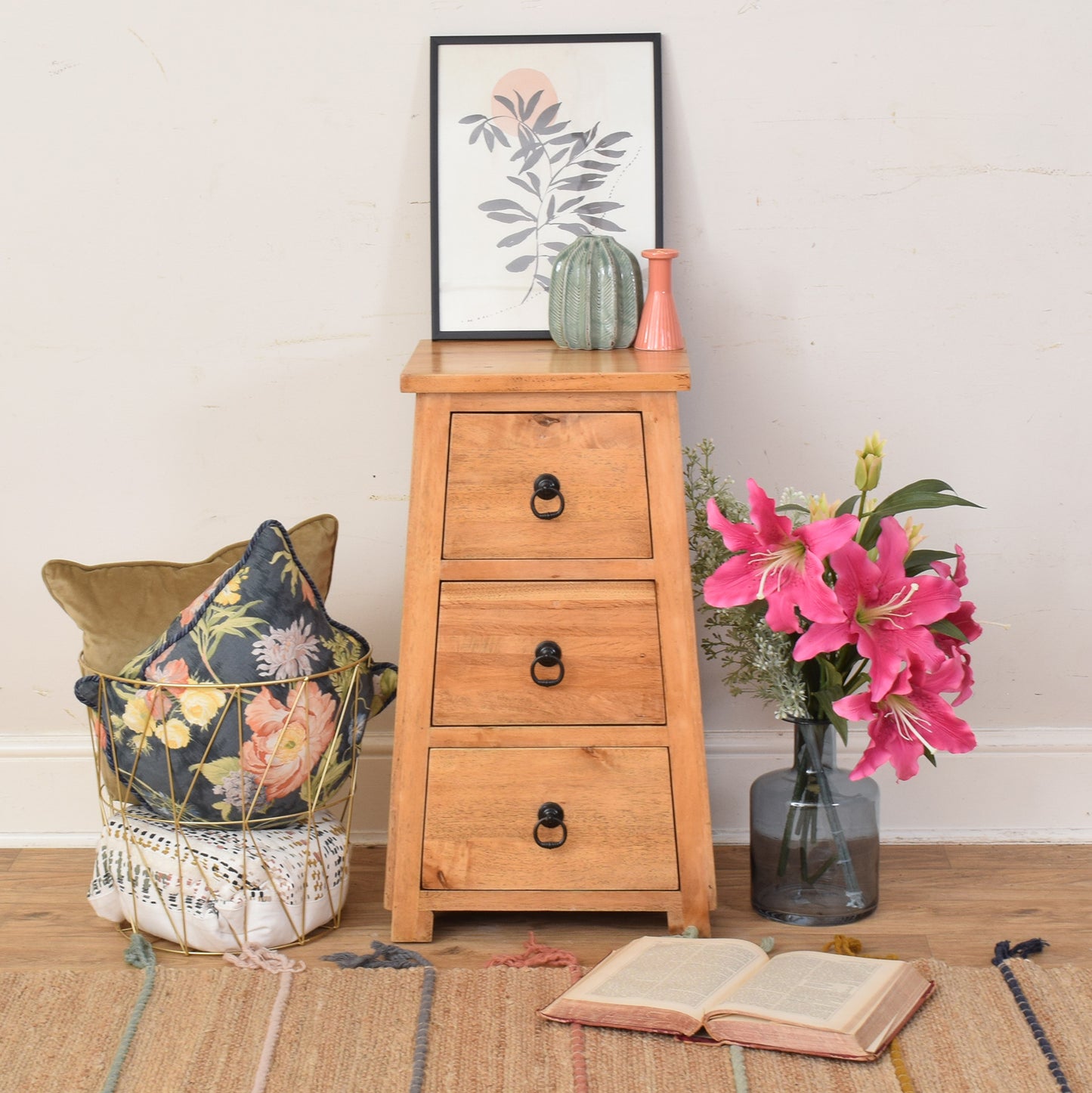 Blonde Oak Chest Of Drawers