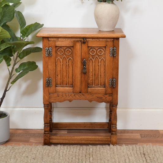 Carved Oak Pot Cupboard
