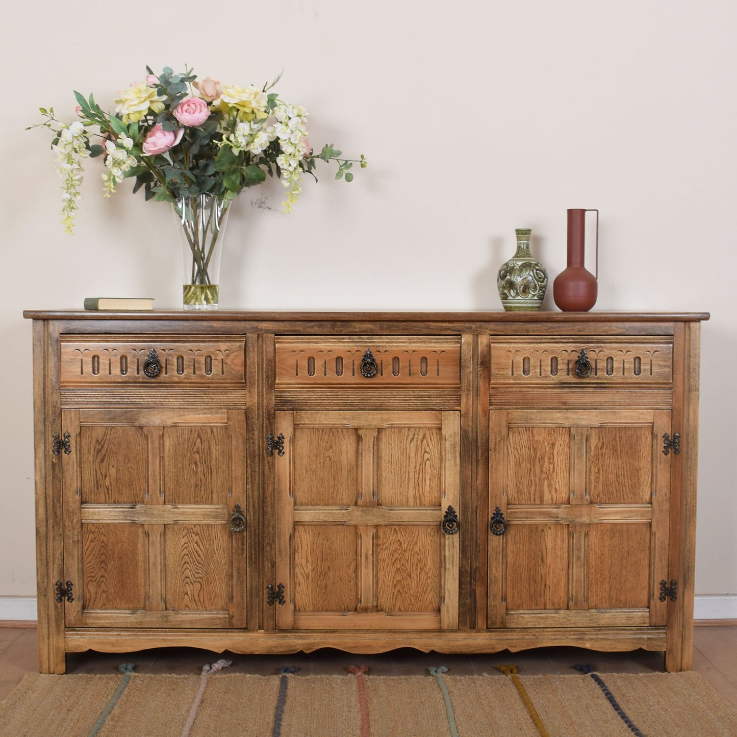 Oak Three-Door Sideboard
