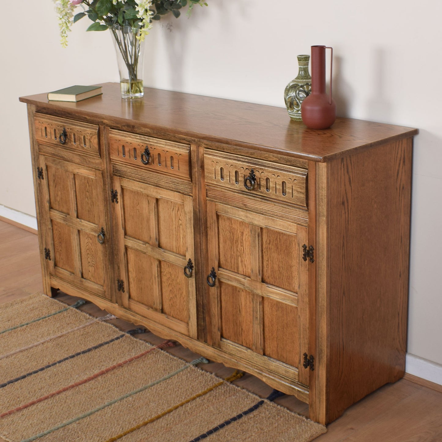 Oak Three-Door Sideboard