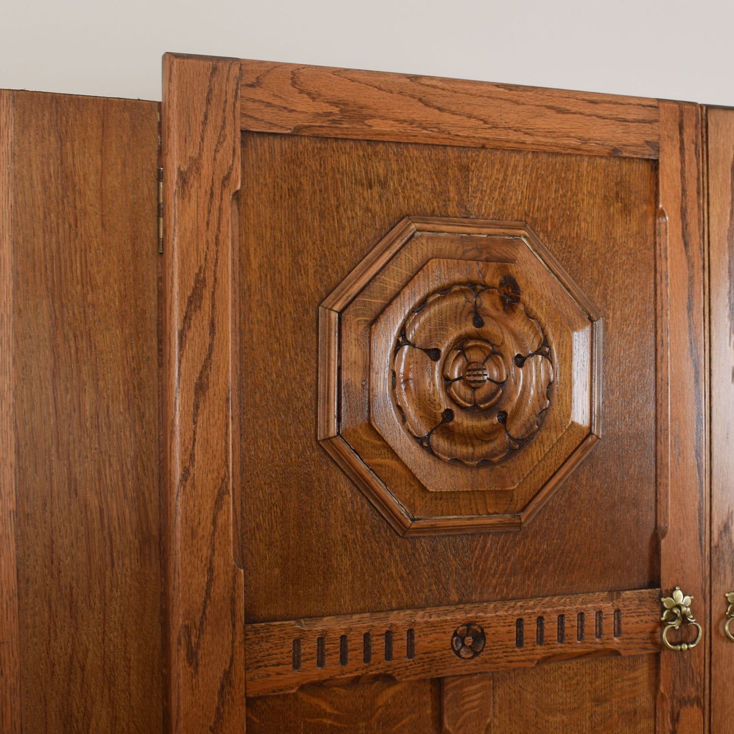 Ornate Oak Double Wardrobe