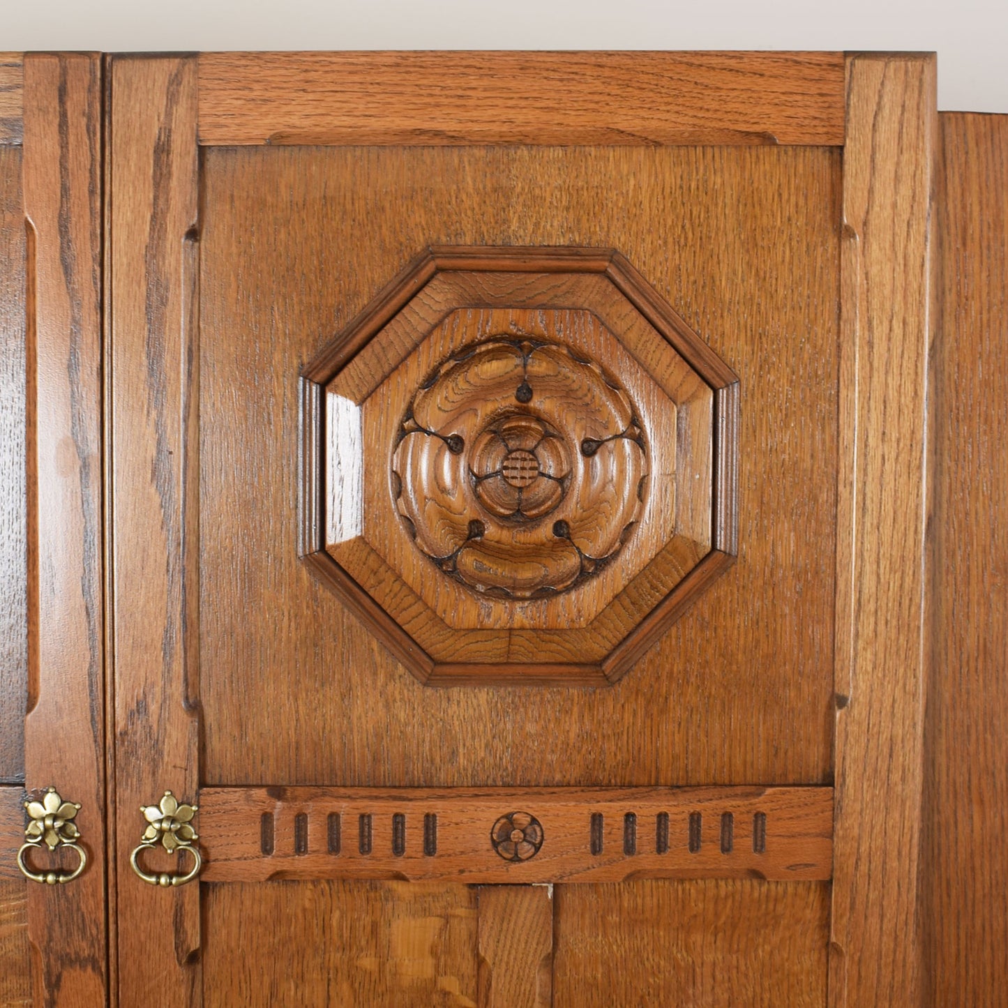 Ornate Oak Double Wardrobe