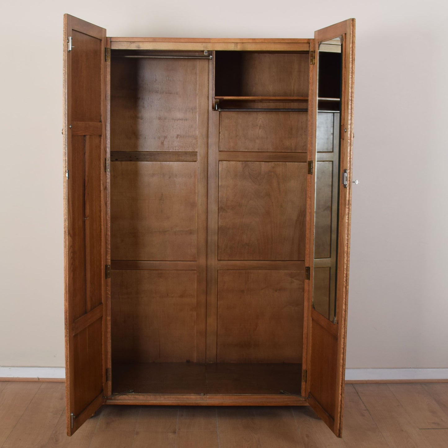 Ornate Oak Double Wardrobe