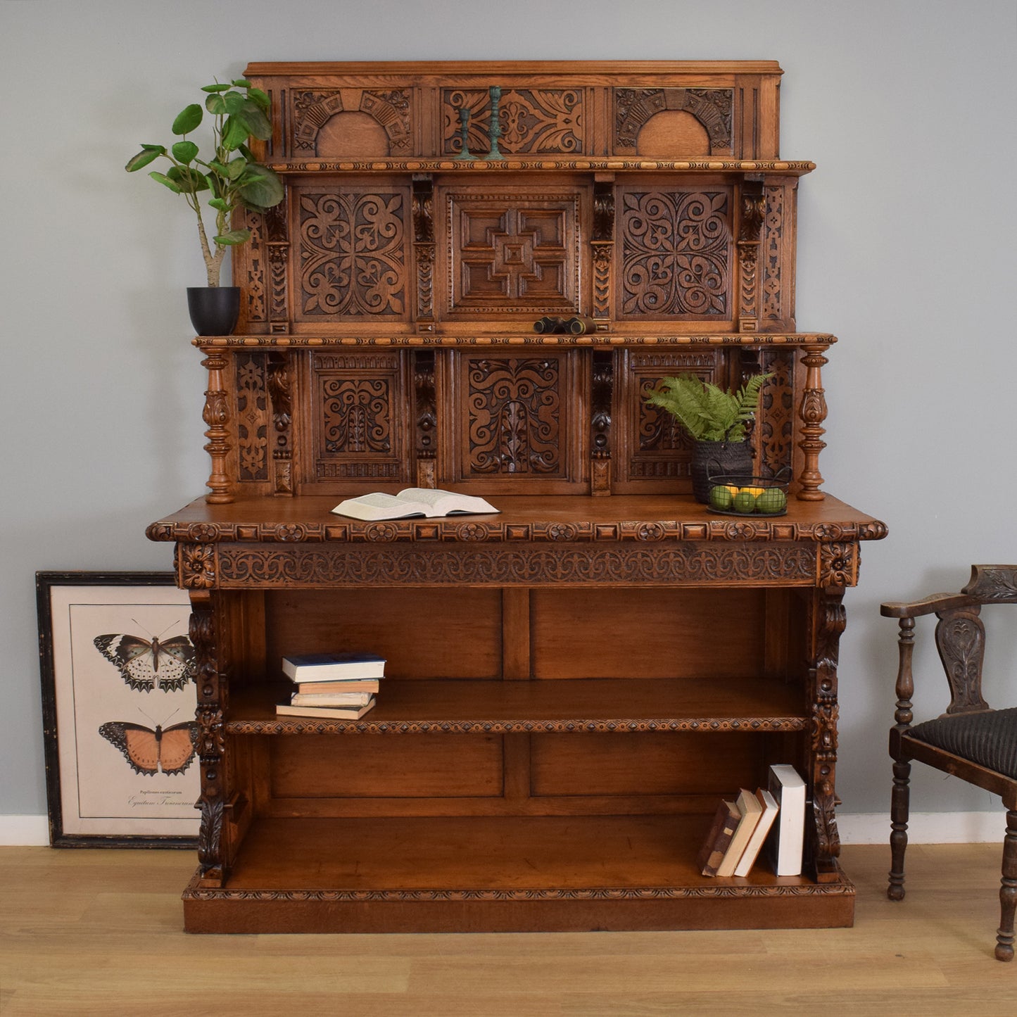 Large Carved Oak Dresser
