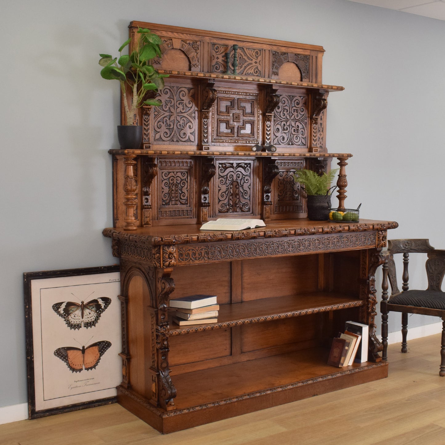 Large Carved Oak Dresser