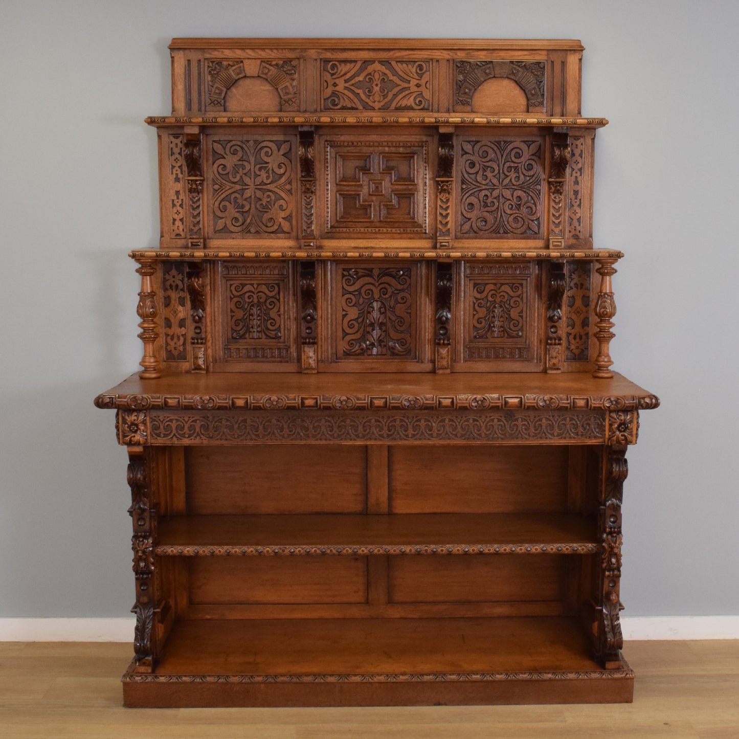 Large Carved Oak Dresser