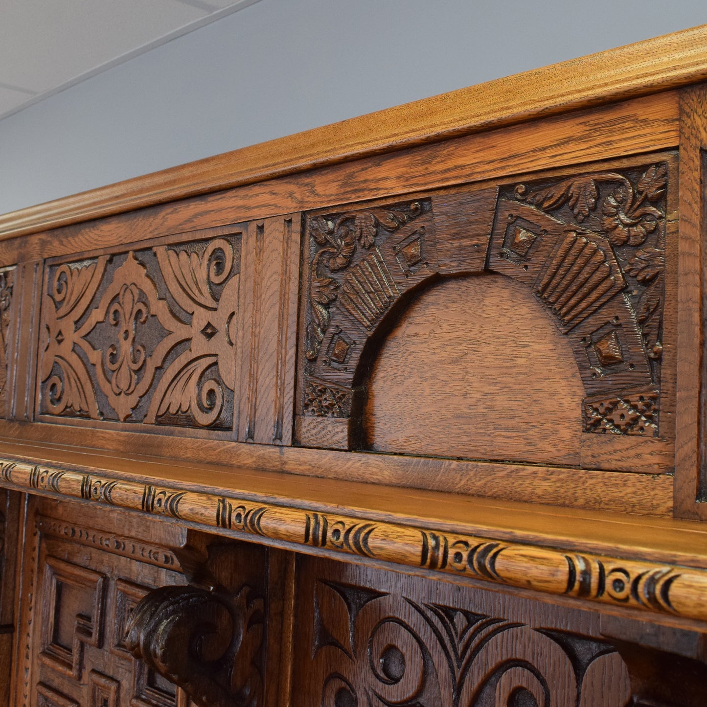 Large Carved Oak Dresser