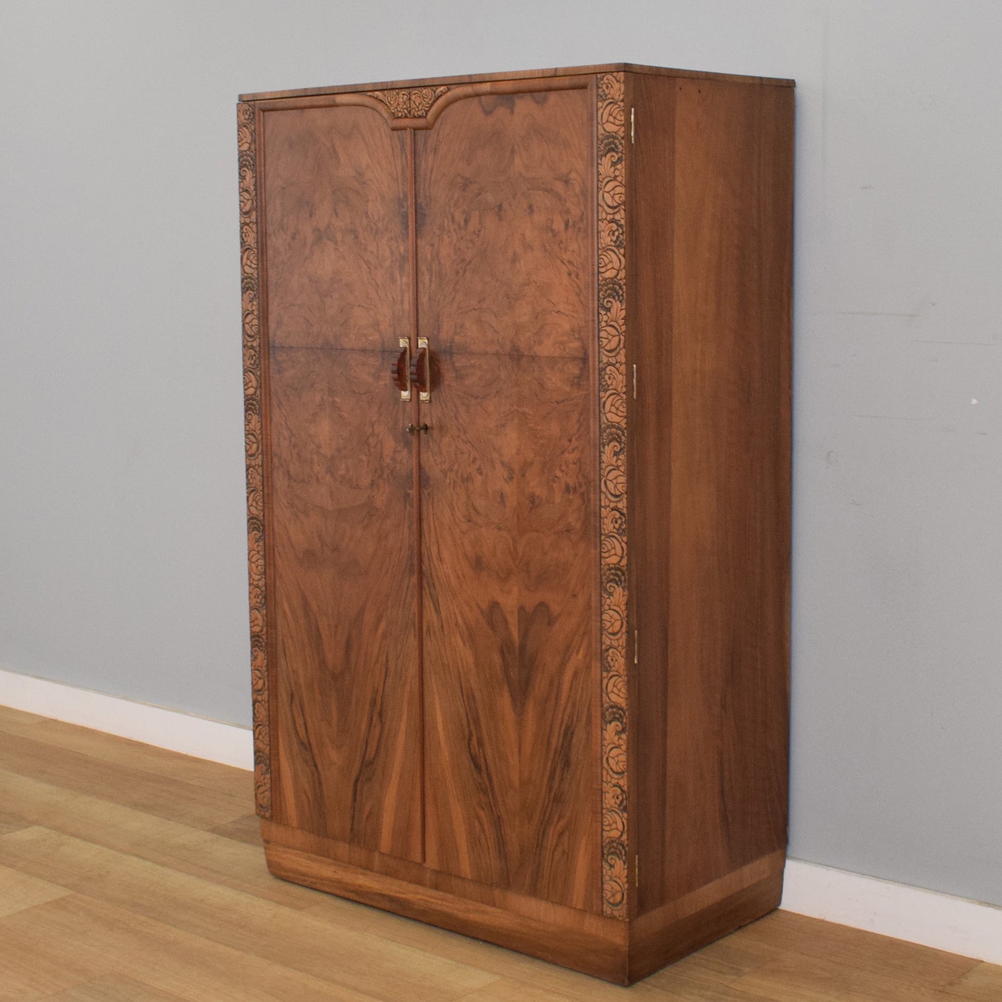 Small Mahogany Veneered Wardrobe