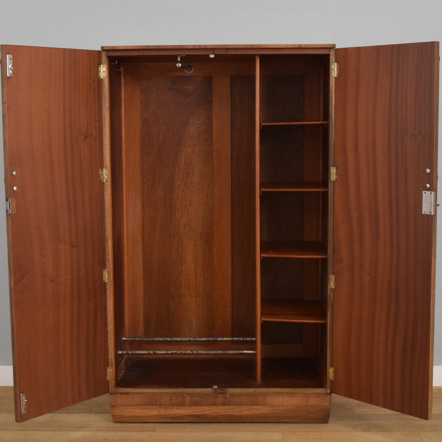 Small Mahogany Veneered Wardrobe