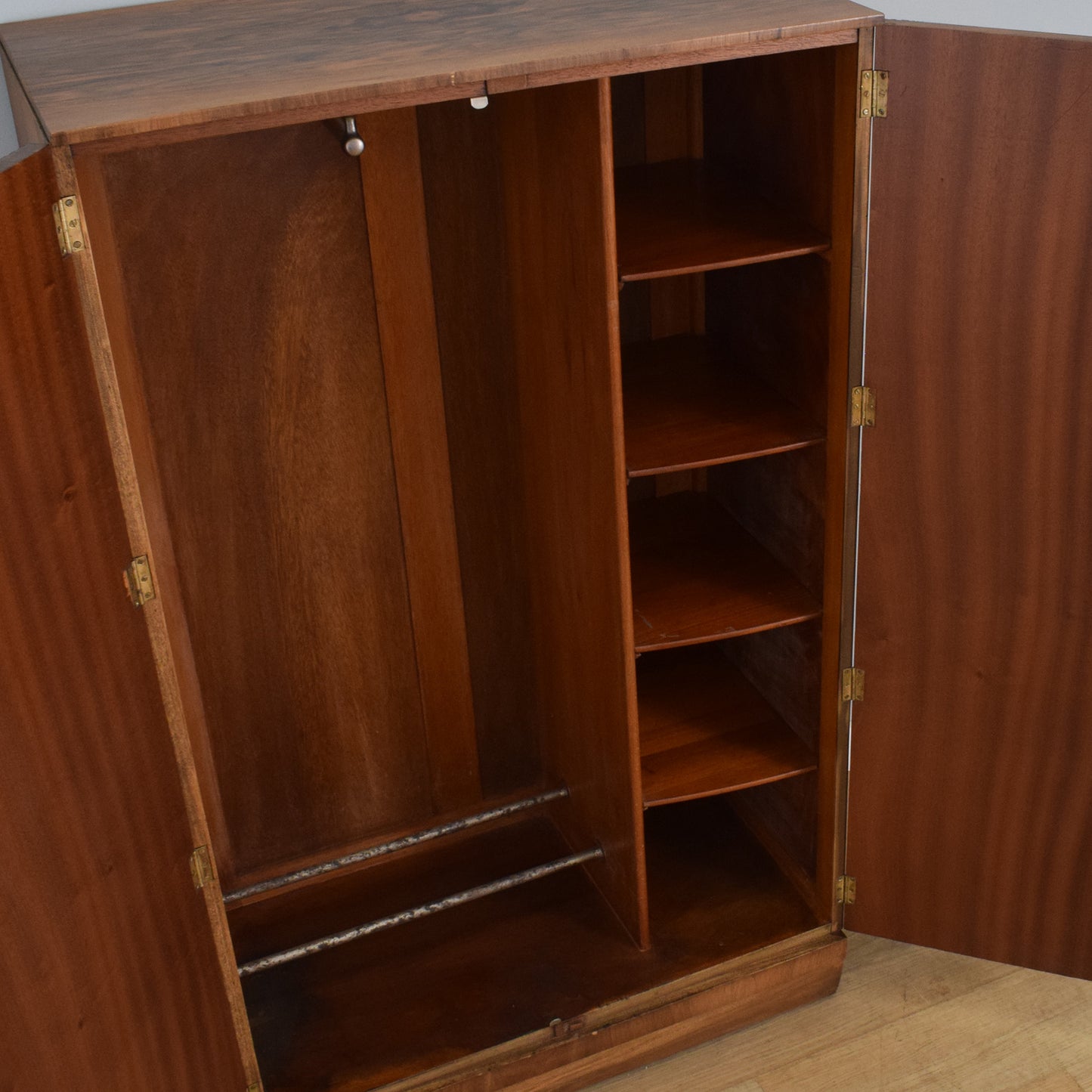 Small Mahogany Veneered Wardrobe