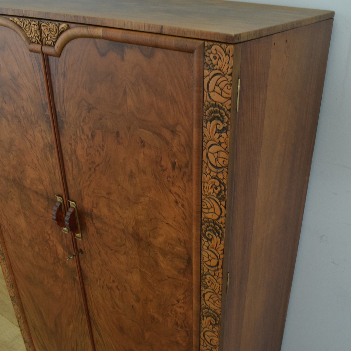 Small Mahogany Veneered Wardrobe