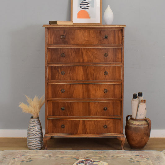 Bow Front Mahogany-Vener Chest of Drawers