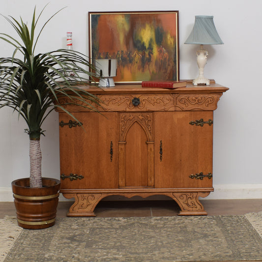 Oak Gothic Style Sideboard