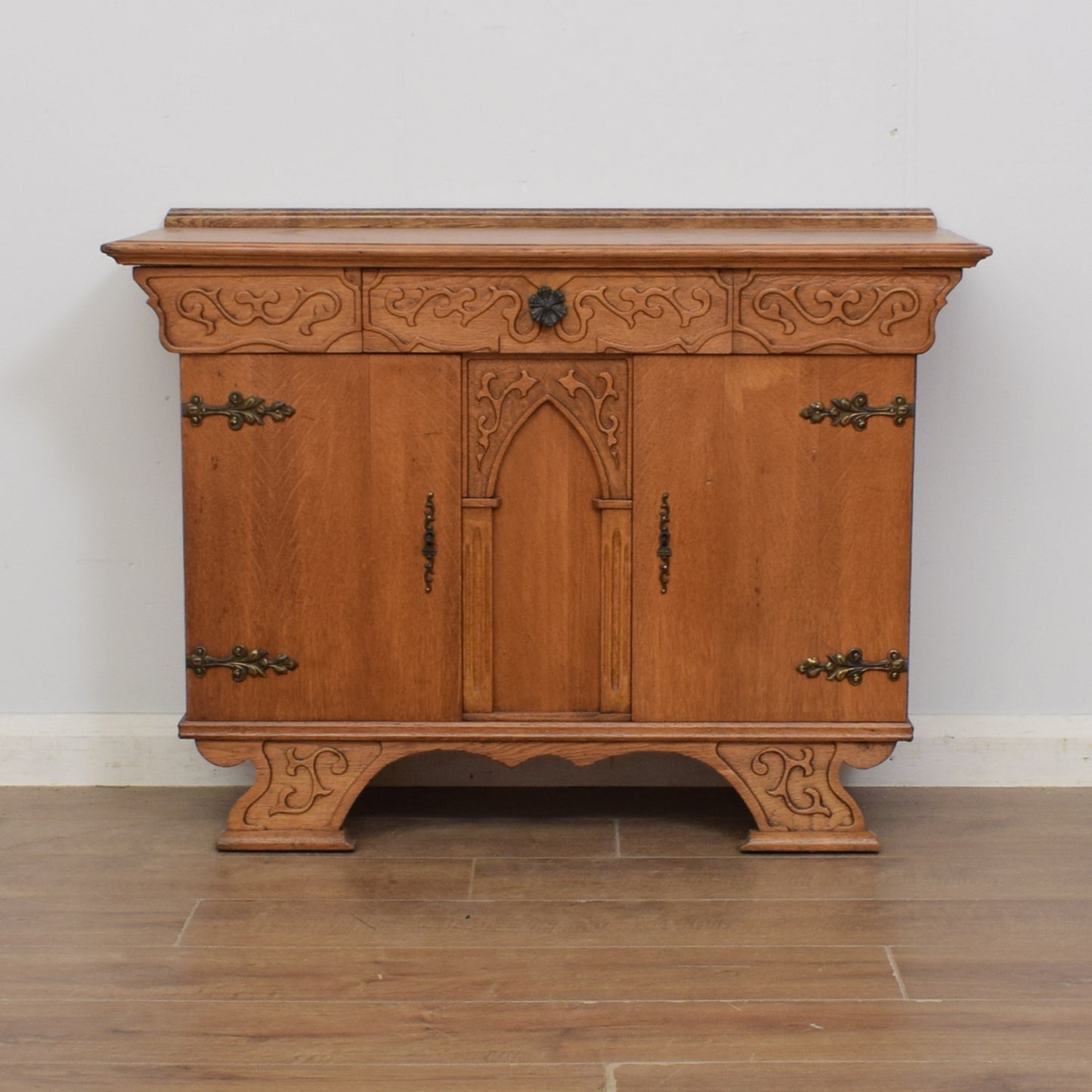 Oak Gothic Style Sideboard