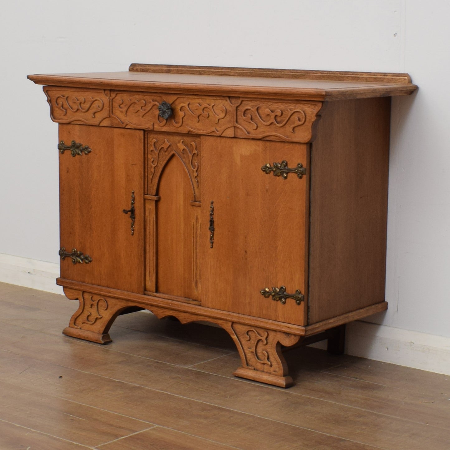 Oak Gothic Style Sideboard
