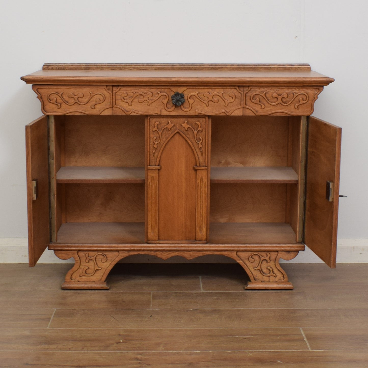 Oak Gothic Style Sideboard