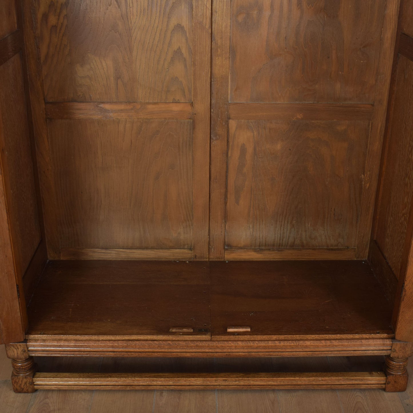 Vintage Oak Linenfold Double Wardrobe