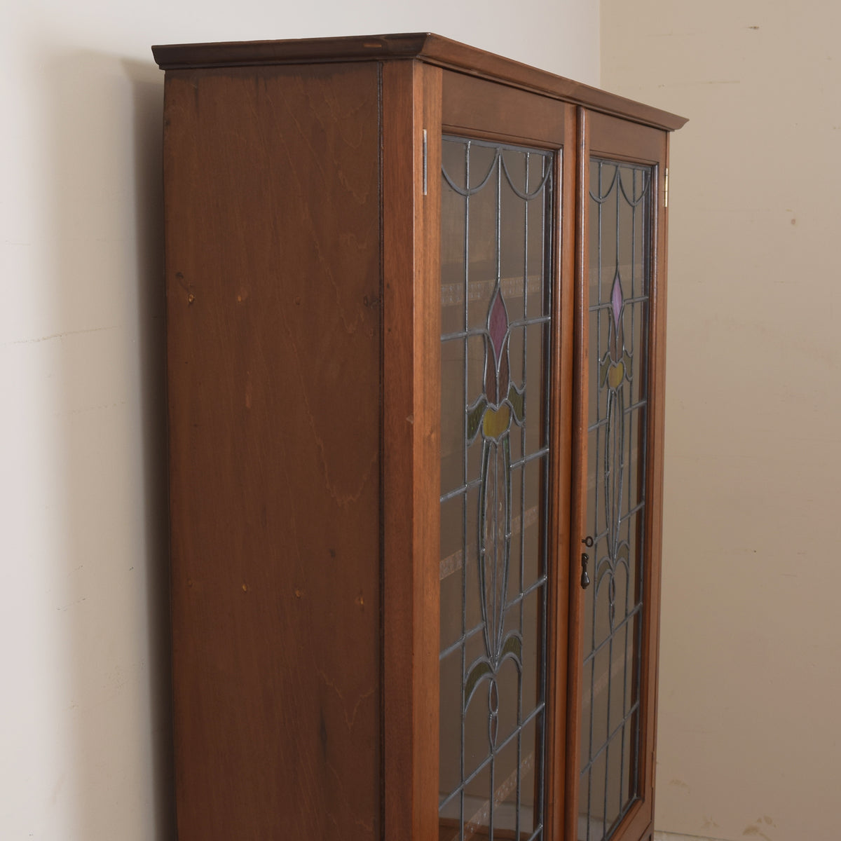 Tall Glazed Mahogany Display Unit.