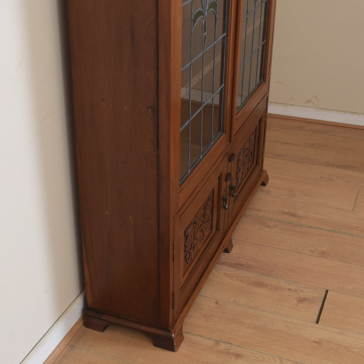 Tall Glazed Mahogany Display Unit.