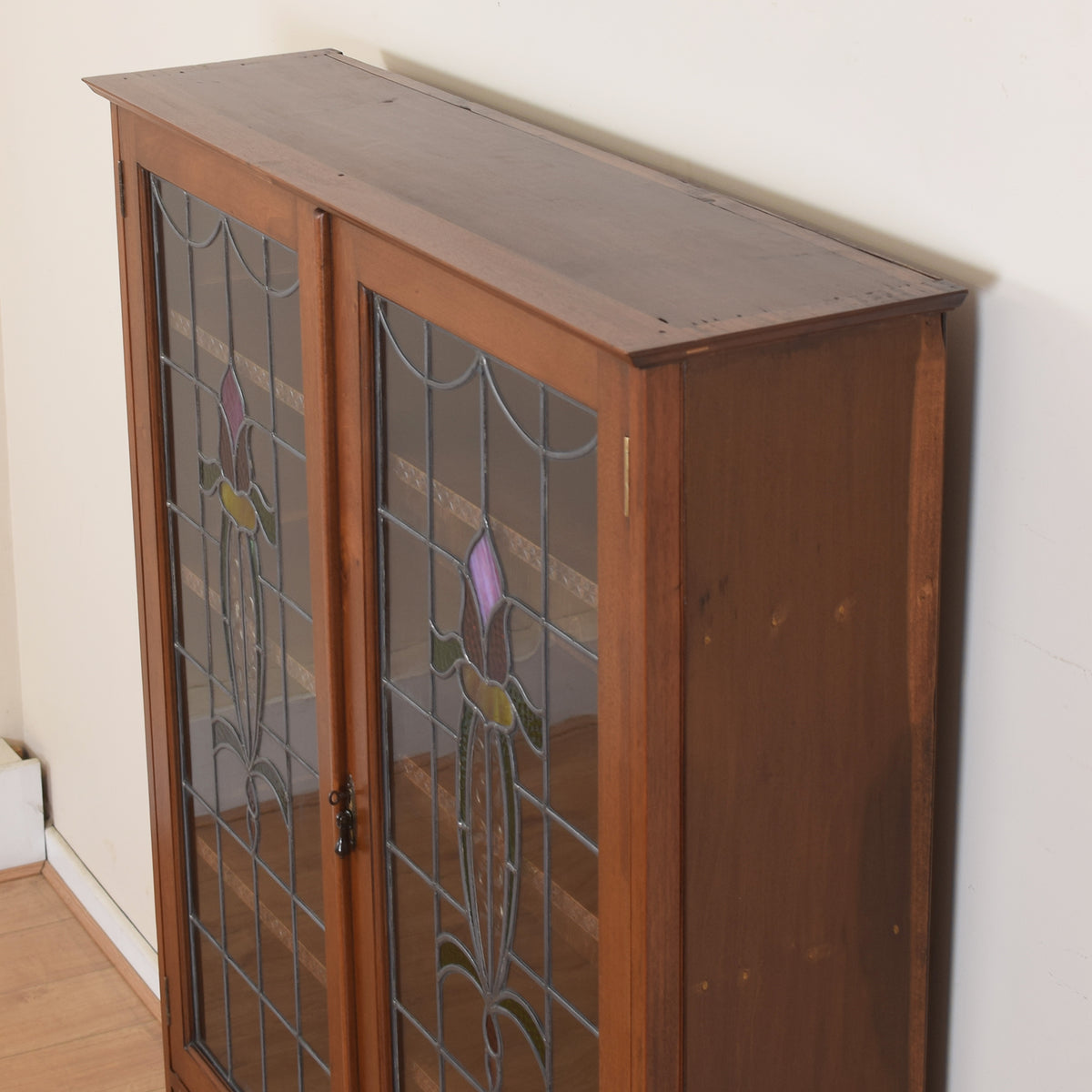 Tall Glazed Mahogany Display Unit.