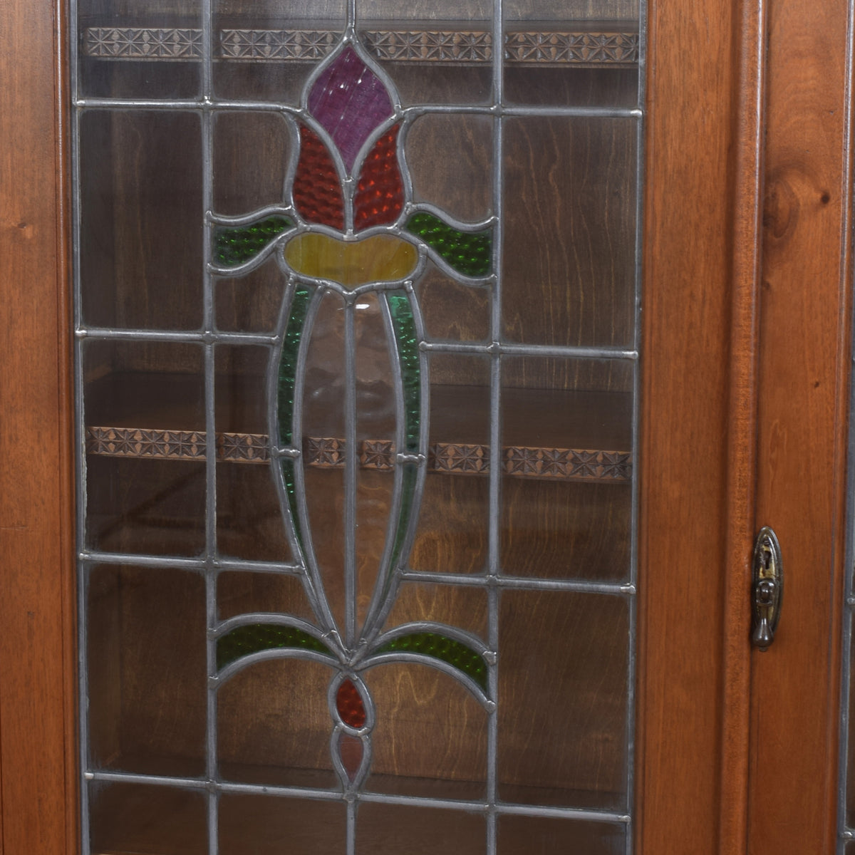 Tall Glazed Mahogany Display Unit.