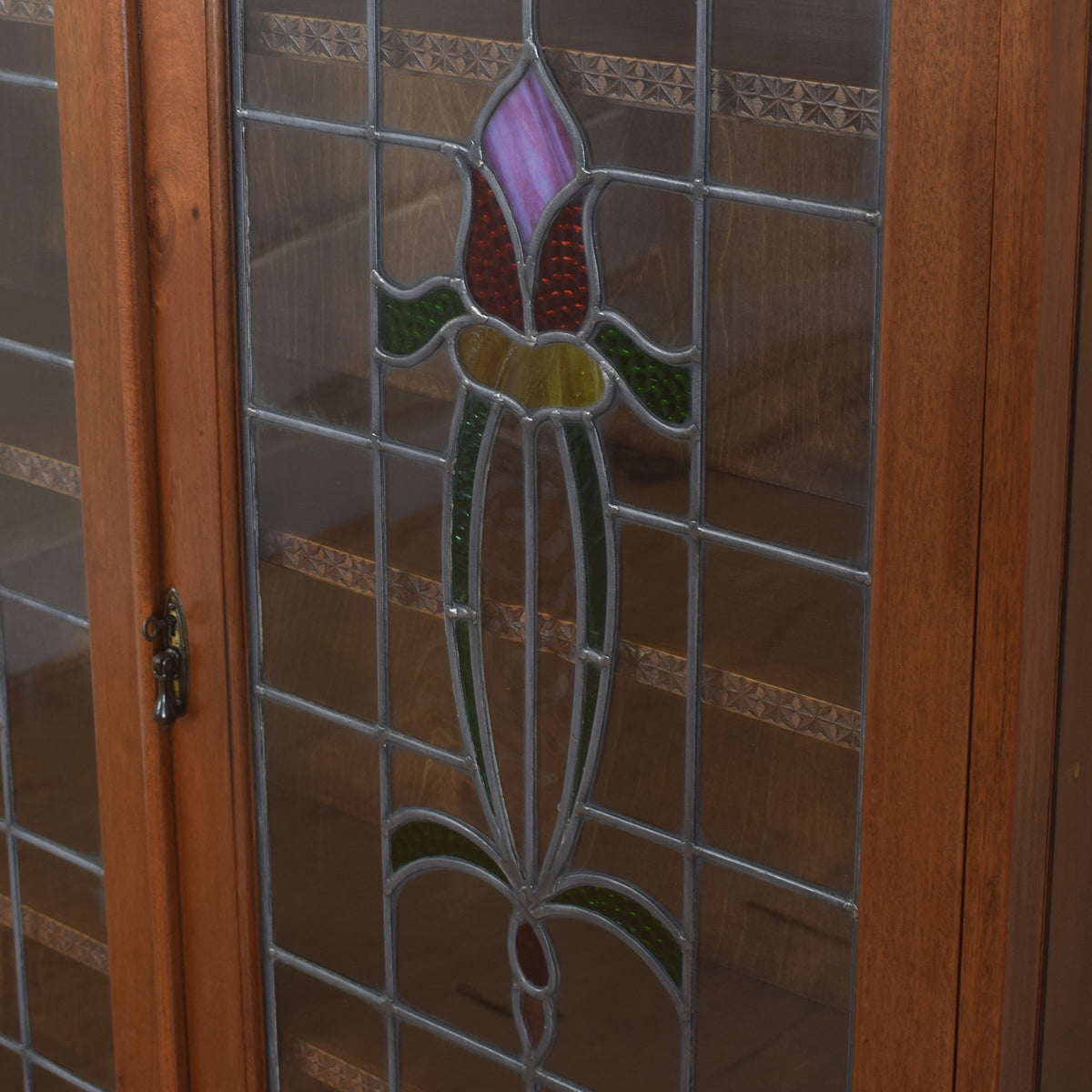 Tall Glazed Mahogany Display Unit.