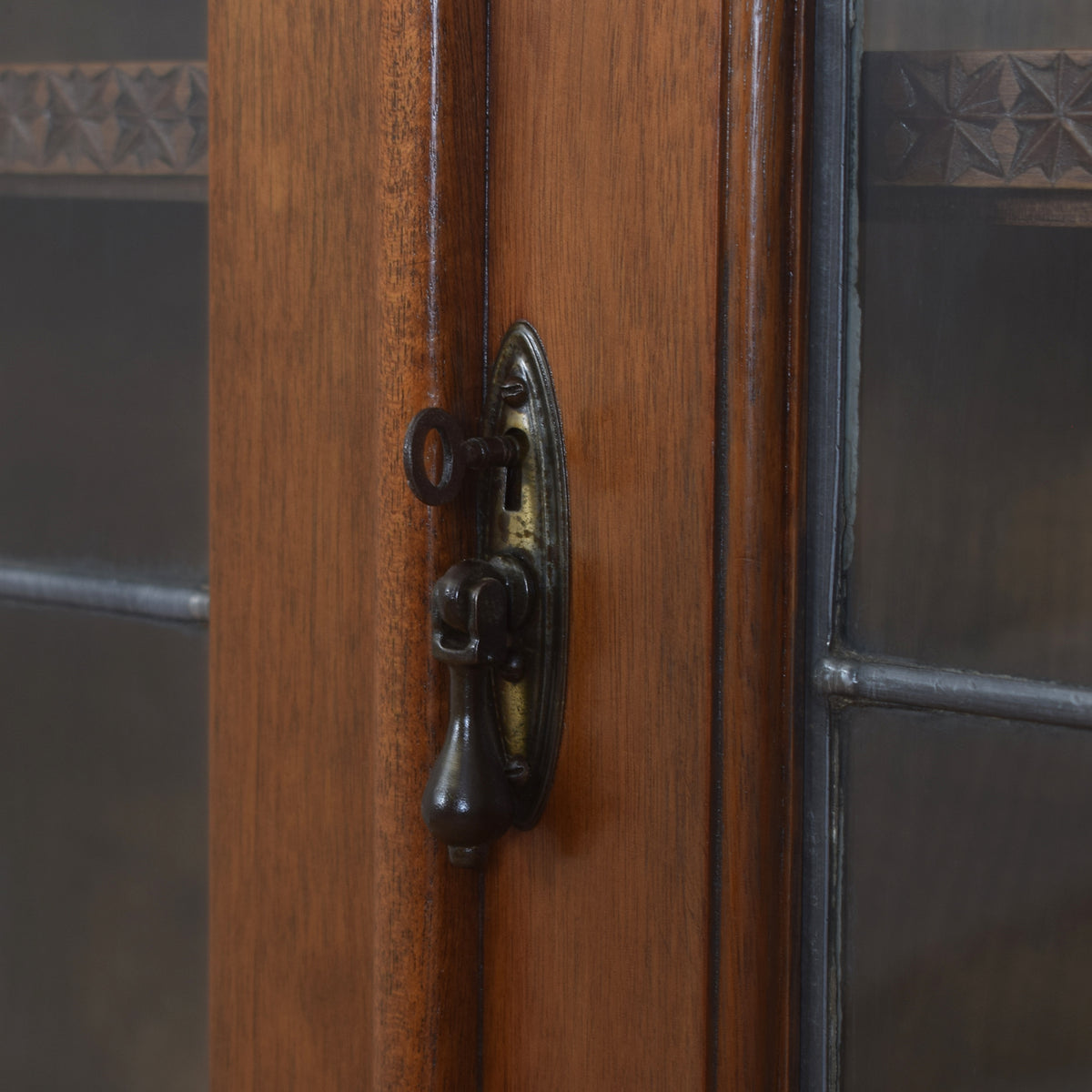 Tall Glazed Mahogany Display Unit.