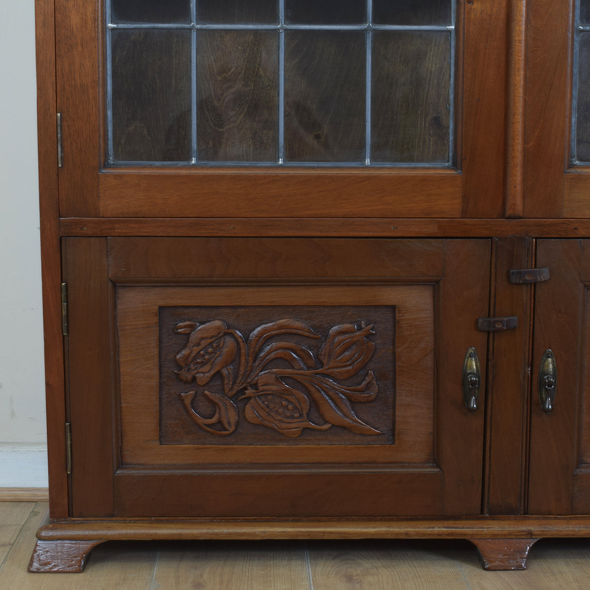 Tall Glazed Mahogany Display Unit.