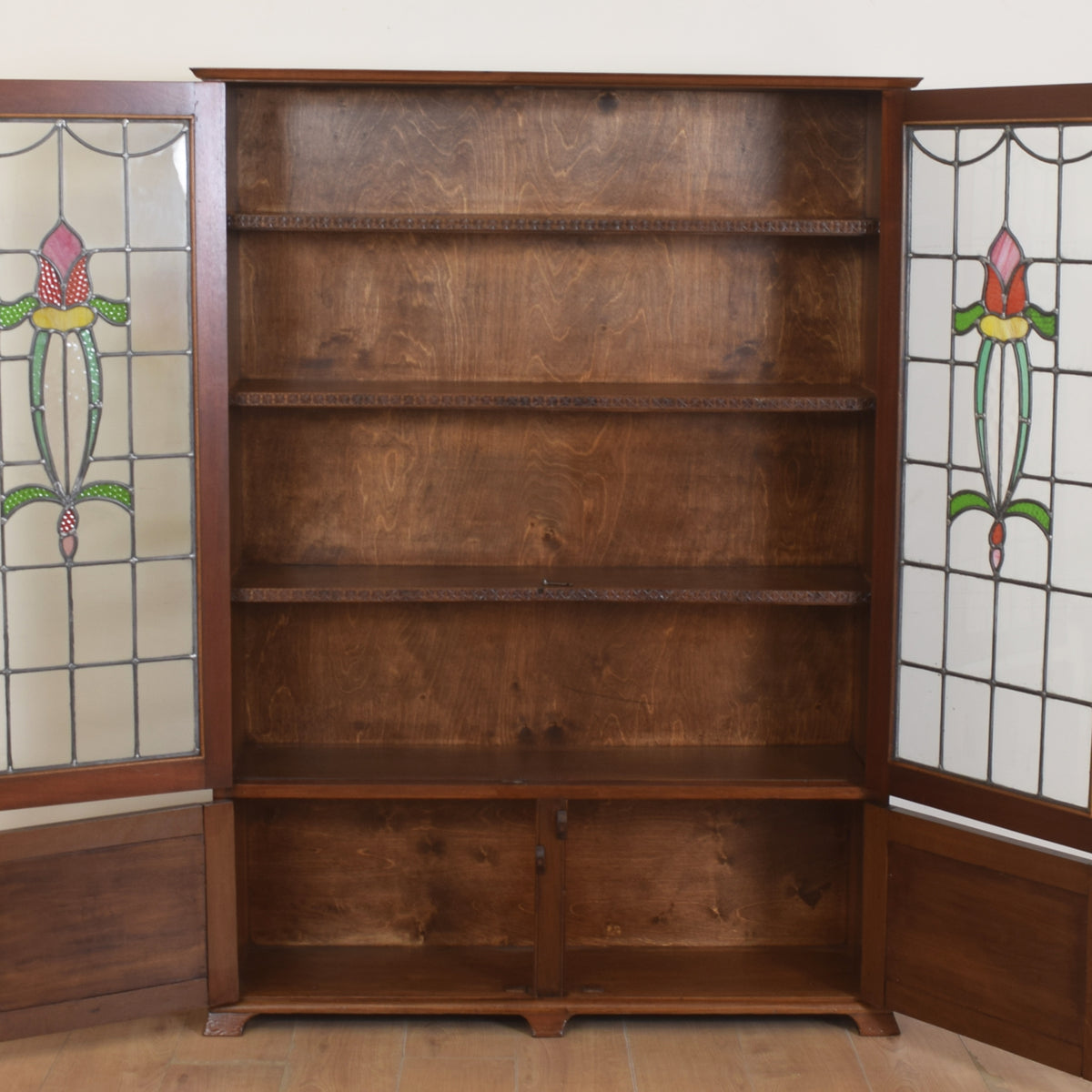 Tall Glazed Mahogany Display Unit.