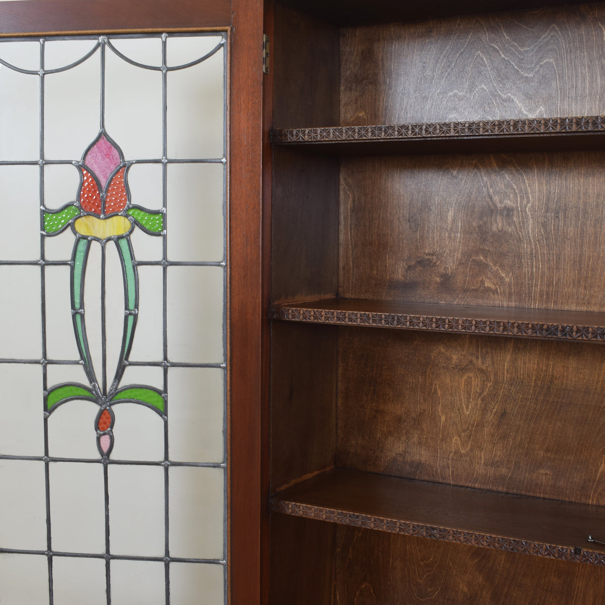 Tall Glazed Mahogany Display Unit.