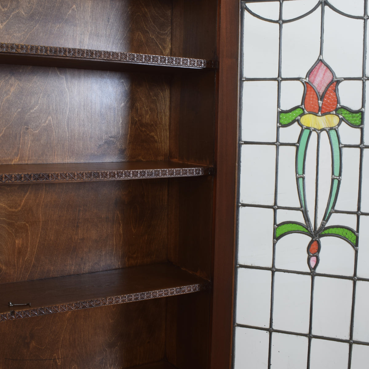 Tall Glazed Mahogany Display Unit.