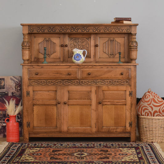 Carved Oak Court Cabinet