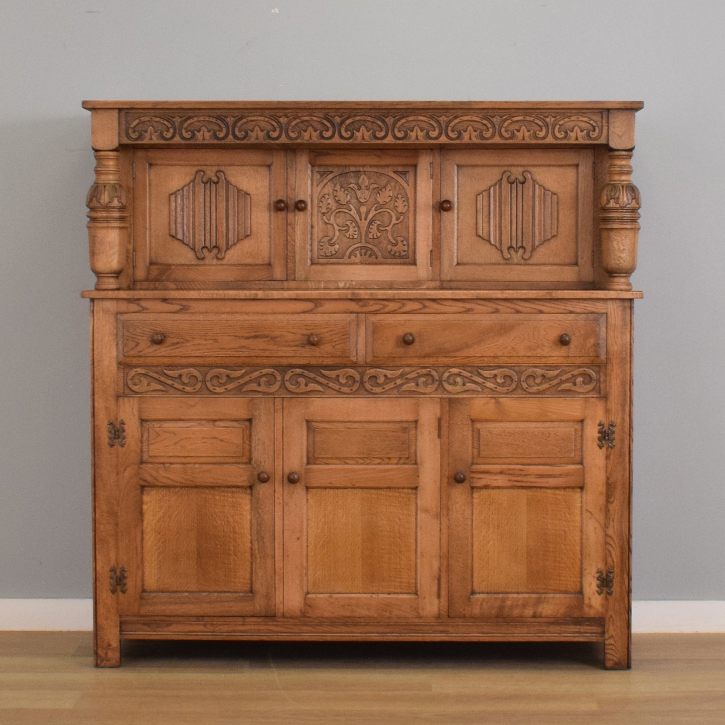 Carved Oak Court Cabinet