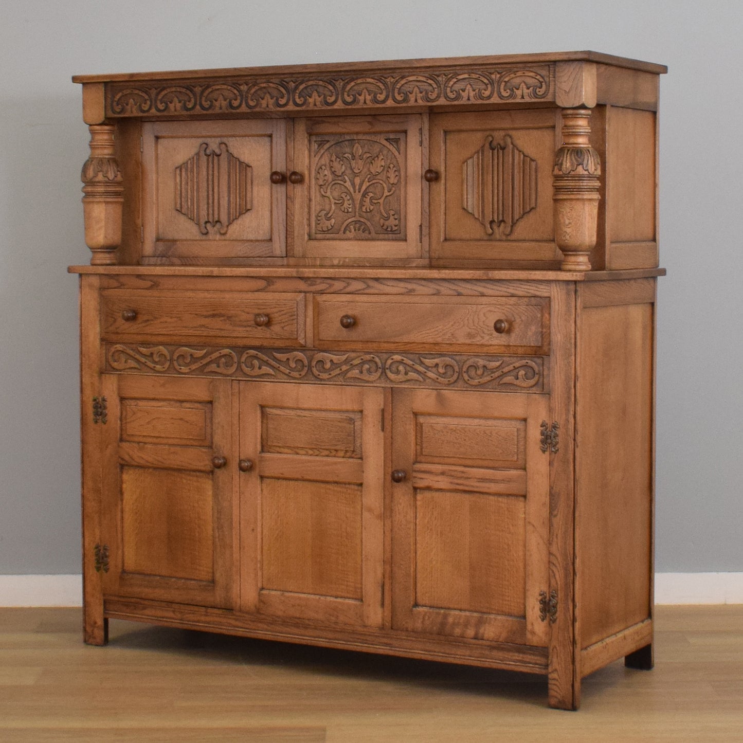 Carved Oak Court Cabinet