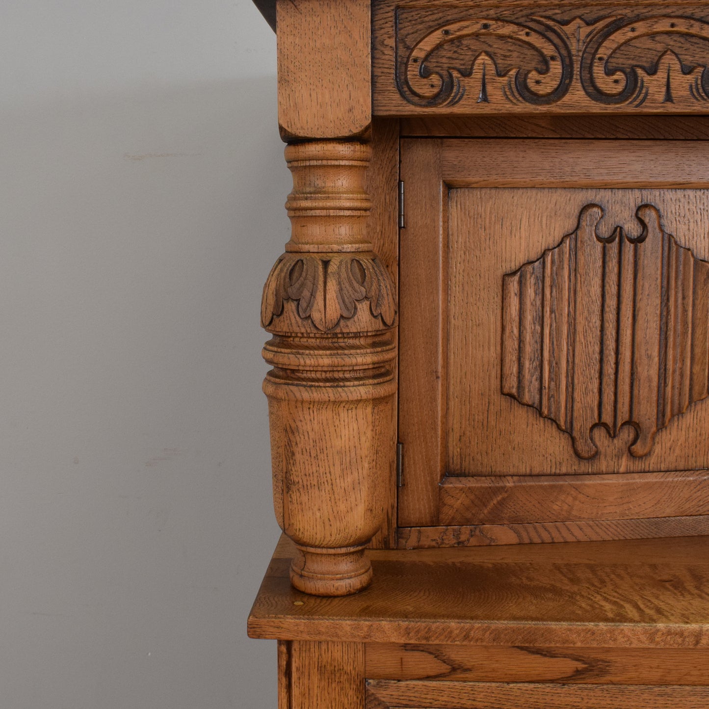 Carved Oak Court Cabinet