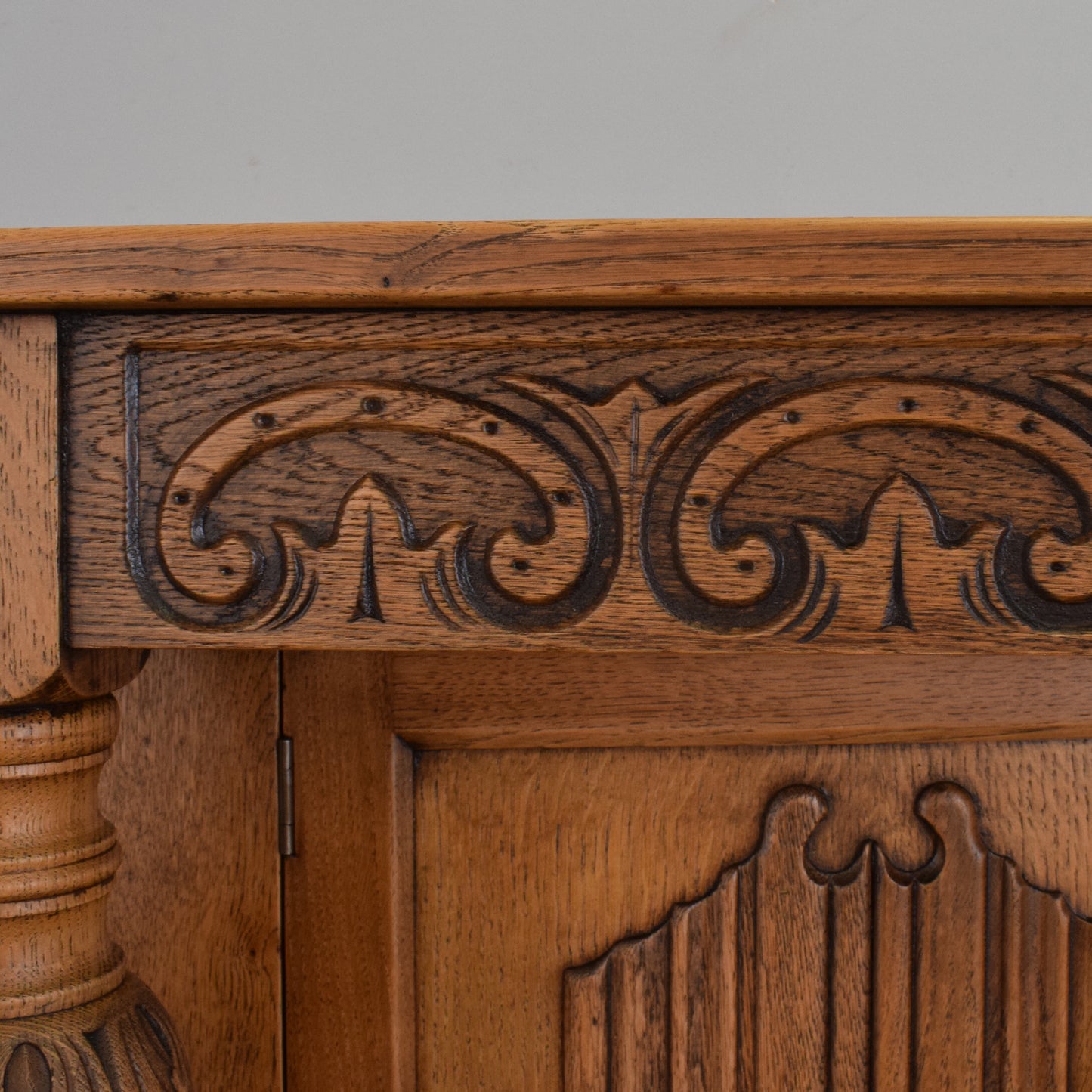 Carved Oak Court Cabinet