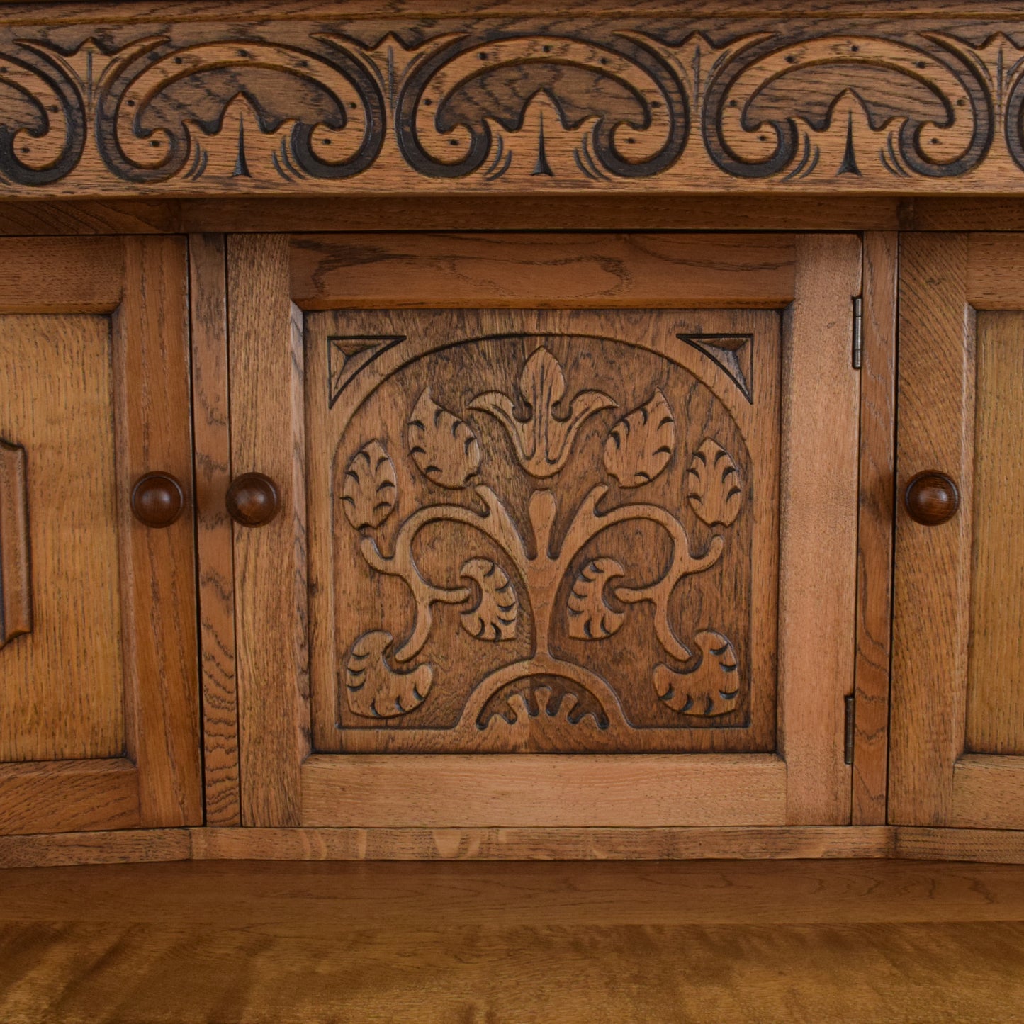 Carved Oak Court Cabinet