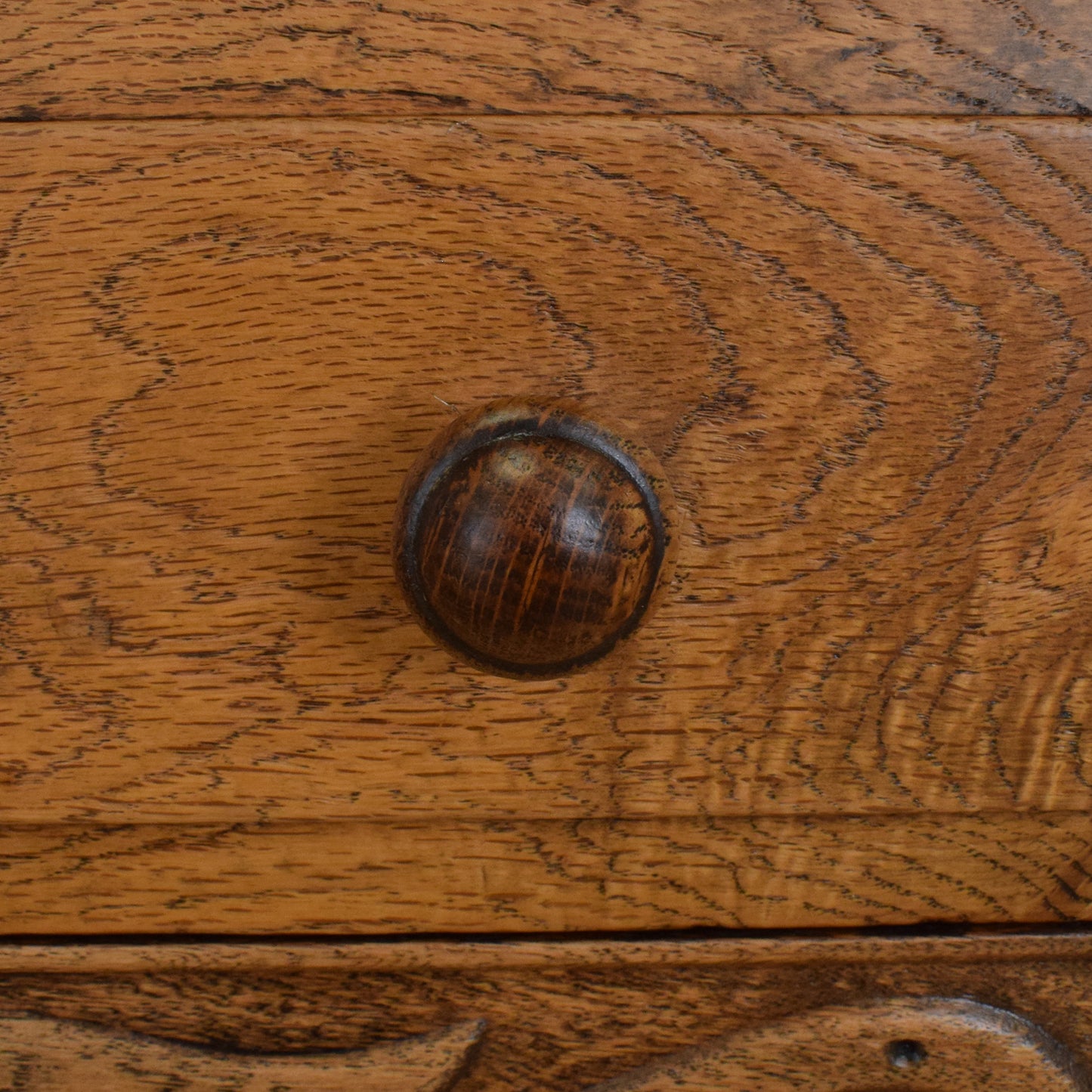 Carved Oak Court Cabinet