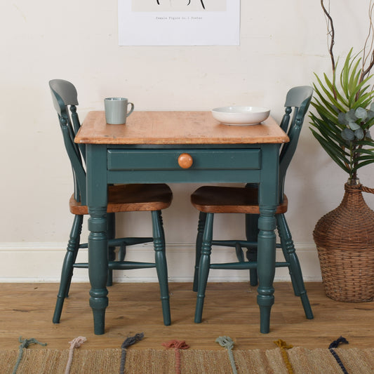 Pine Table And Two Chairs