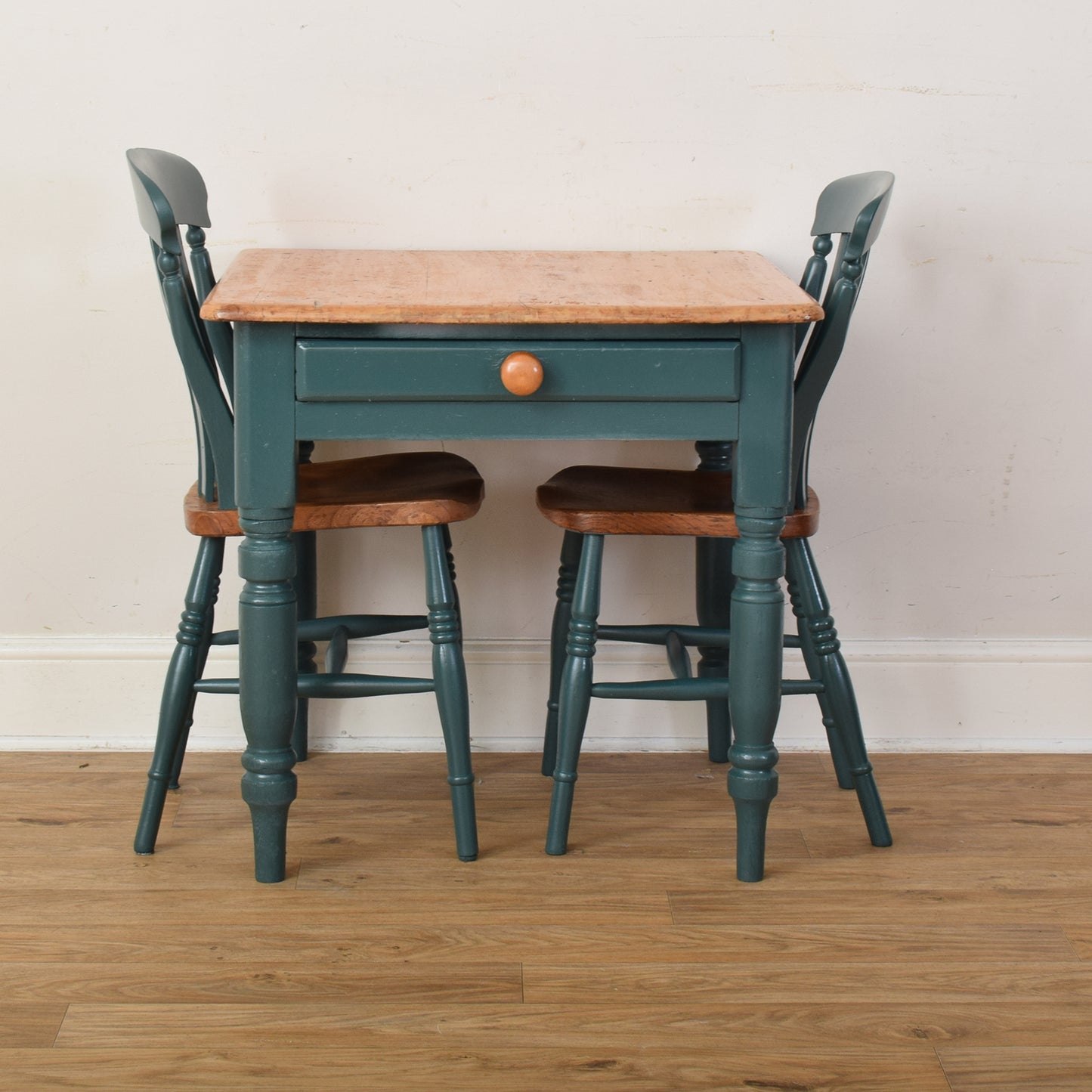 Pine Table And Two Chairs